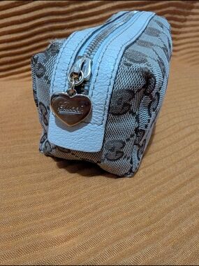 Gucci Heart Charm Monogram Cosmetic Pouch